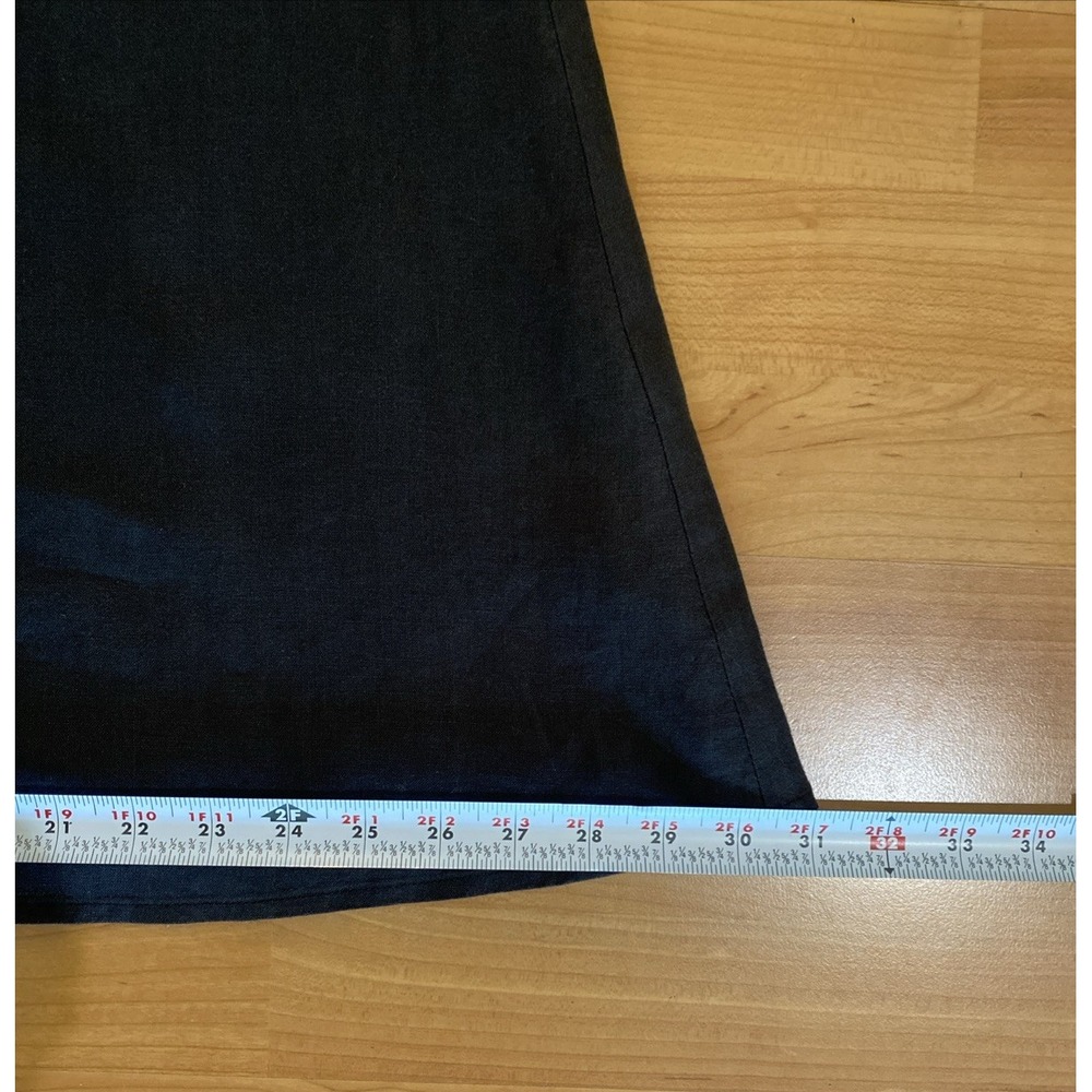 Oysho 100% Linen Dress Size Medium Black Knee Length Sundress Beach Resort - Picture 10 of 12